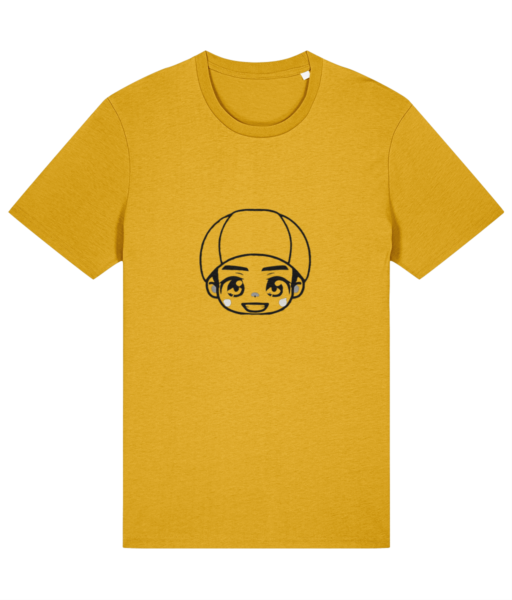 Guya Chibi Stencil Graphic Black Summer T-Shirt