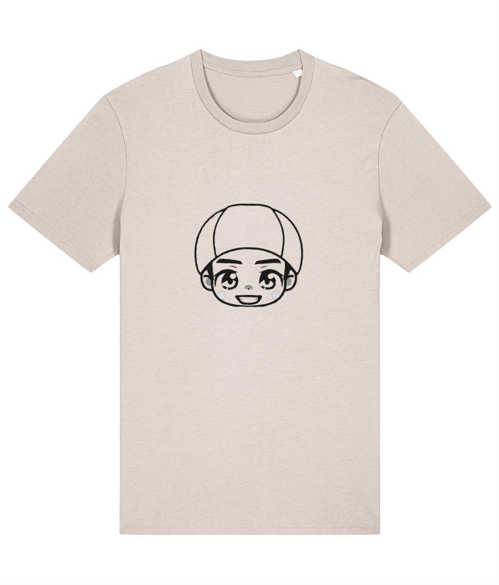 Guya Chibi Stencil Graphic Black Summer T-Shirt