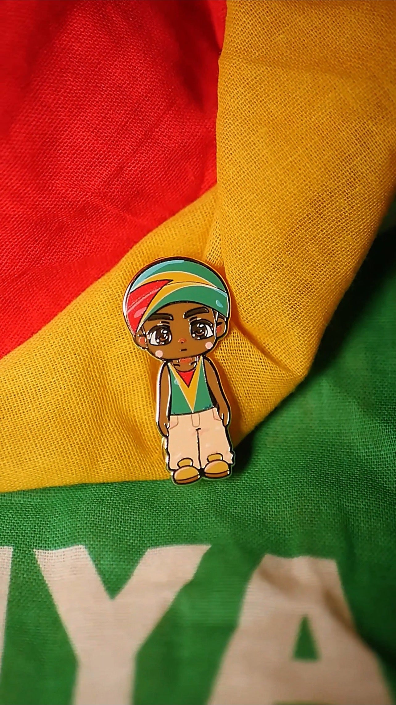 'Guyana Gold' Chibi Hard Enamel Pin