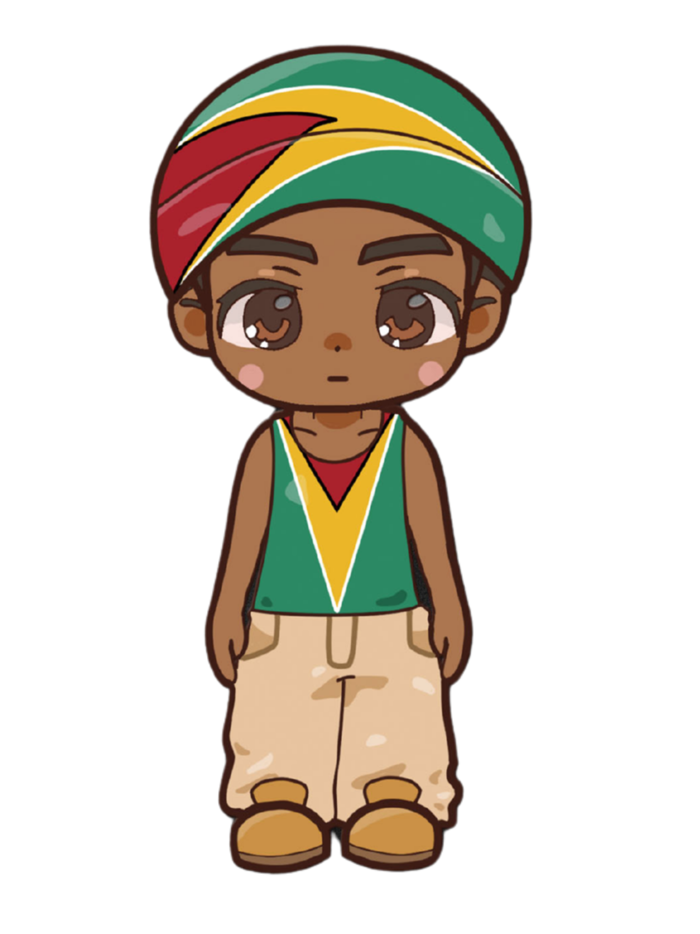 'Guyana Gold' Chibi Hard Enamel Pin