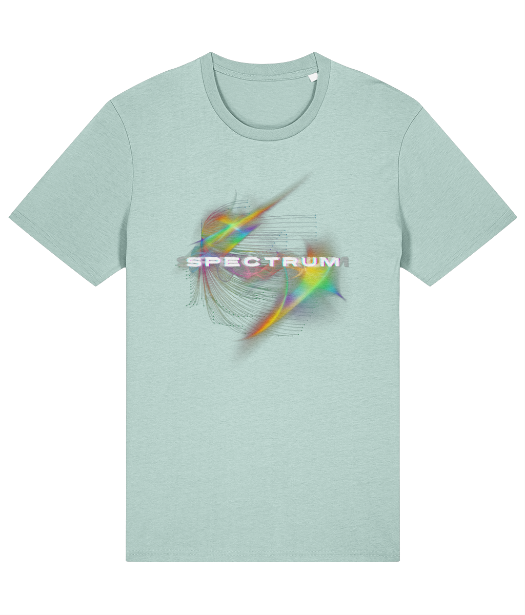 Spectrum Futuristic Graphic White Printed Summer T-Shirt