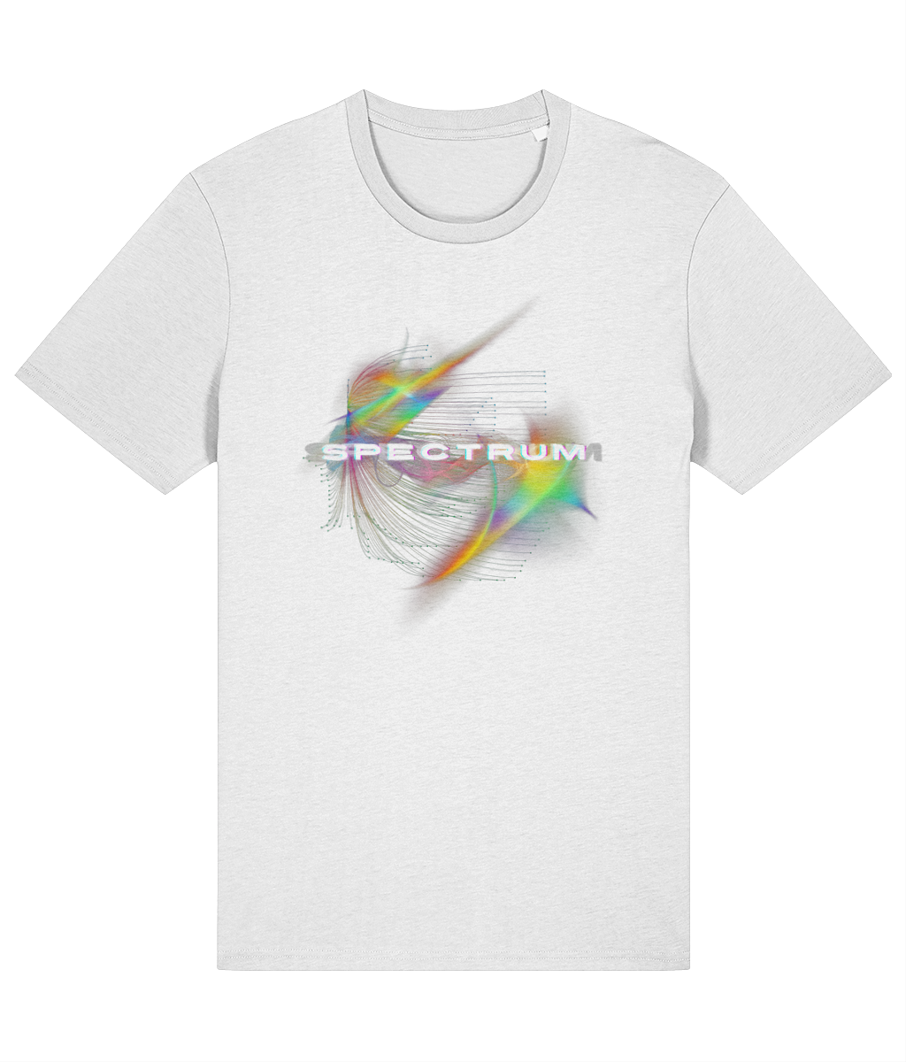 Spectrum Futuristic Graphic White Printed Summer T-Shirt