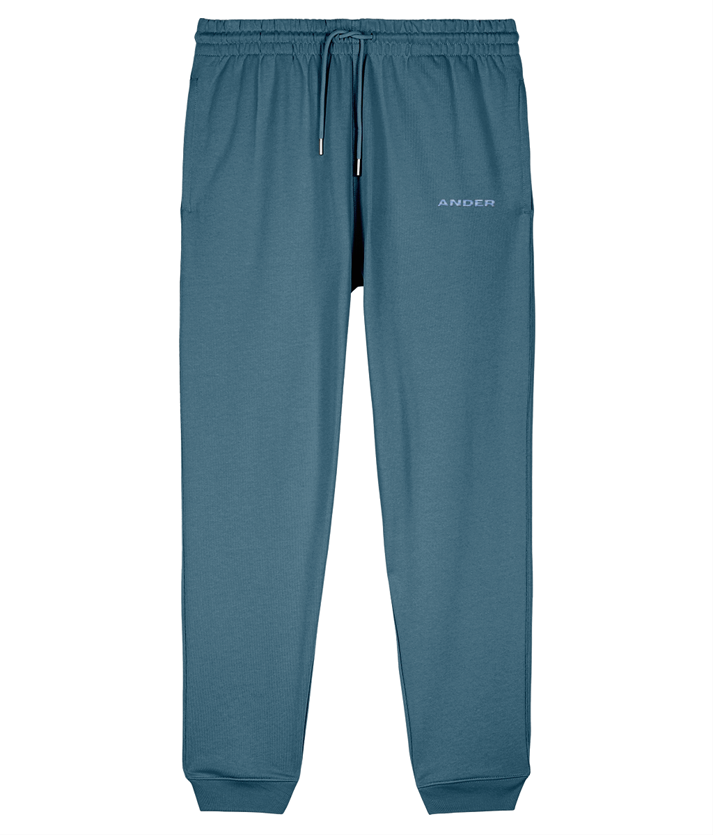 Ander Light Blue Embroidered Joggers